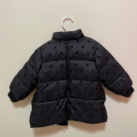 Black Zara Baby polka dot puffer jacket in 18-24m - Picture 2 of 5